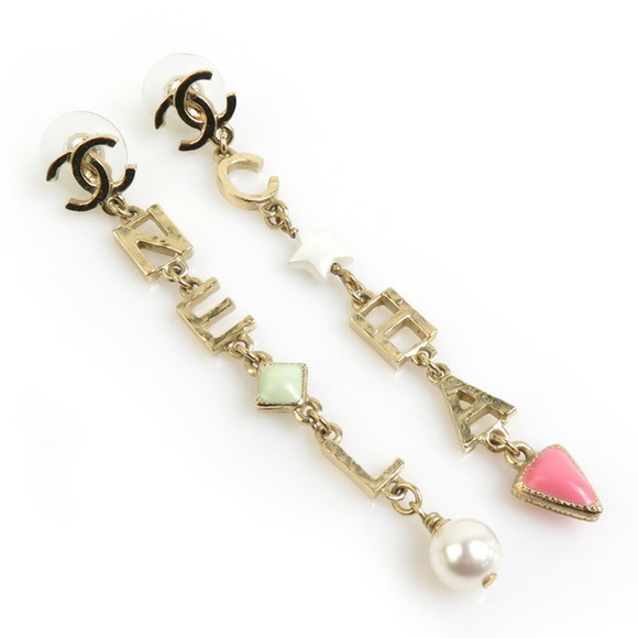 CHANEL White Pearl Logo Earrings - Picture 1 of 5